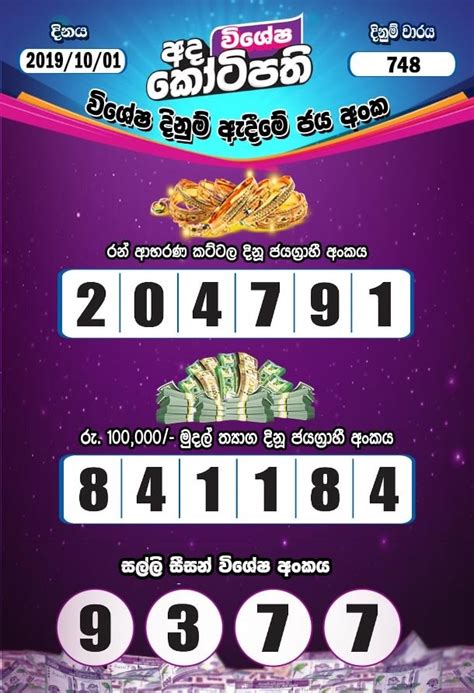 ada kotipathi result|ada kotipathi results 748.